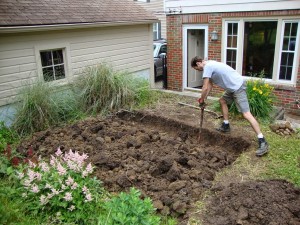 Double dig in backyard farming