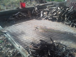 plan the space for a holz hausen firewood stack