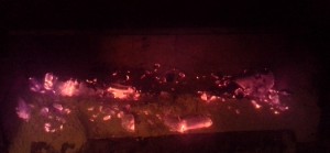 Wood Burning Stove: rake coals forward