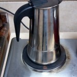 Stovetop expresso maker on hot plate